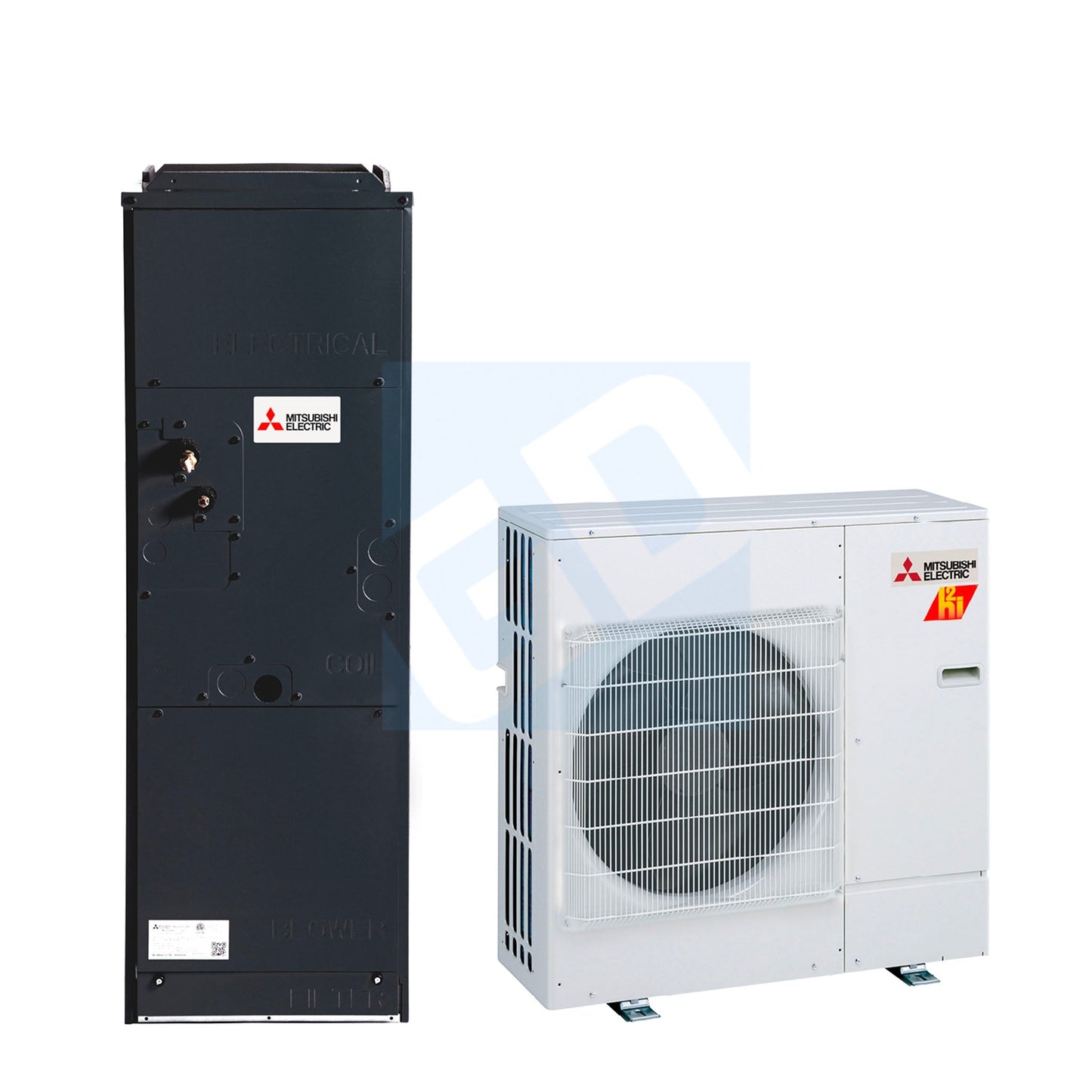 Mitsubishi 12,000 BTU 21.4 SEER Standard P-Series Multi-Position Air Handler Heat Pump System - PVA-A12AA7 & PUZ-A12NKA7