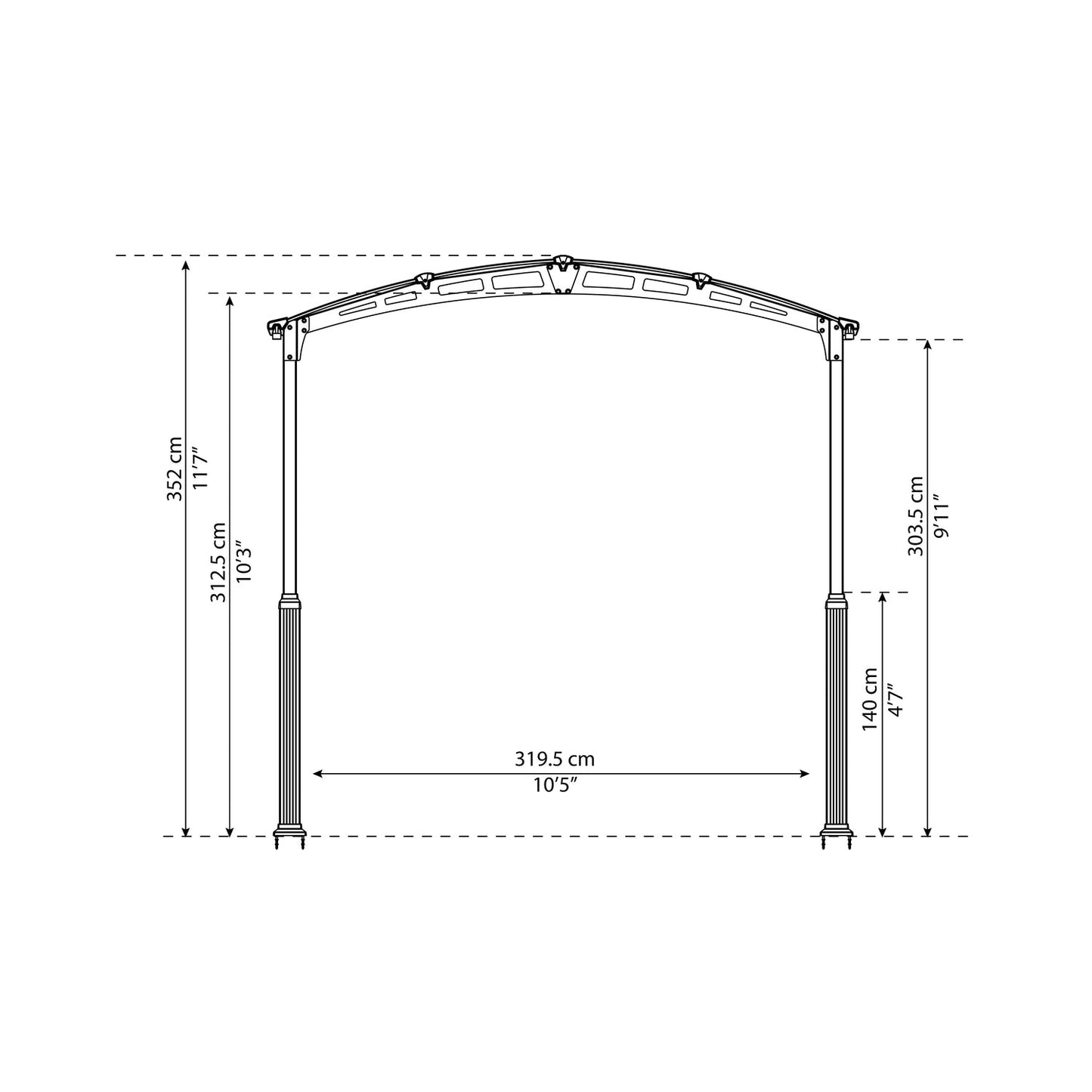 Palram Canopia | Arcadia Alpine RV Carport 12x28x11.5 ft - HG9127