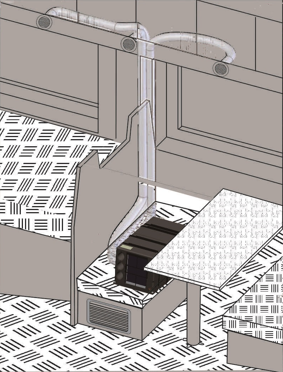Pioneer 10,000 BTU 115V Under-Bench RV Inverter Heat Pump Air Conditioner - PYR009AZUDCIPD
