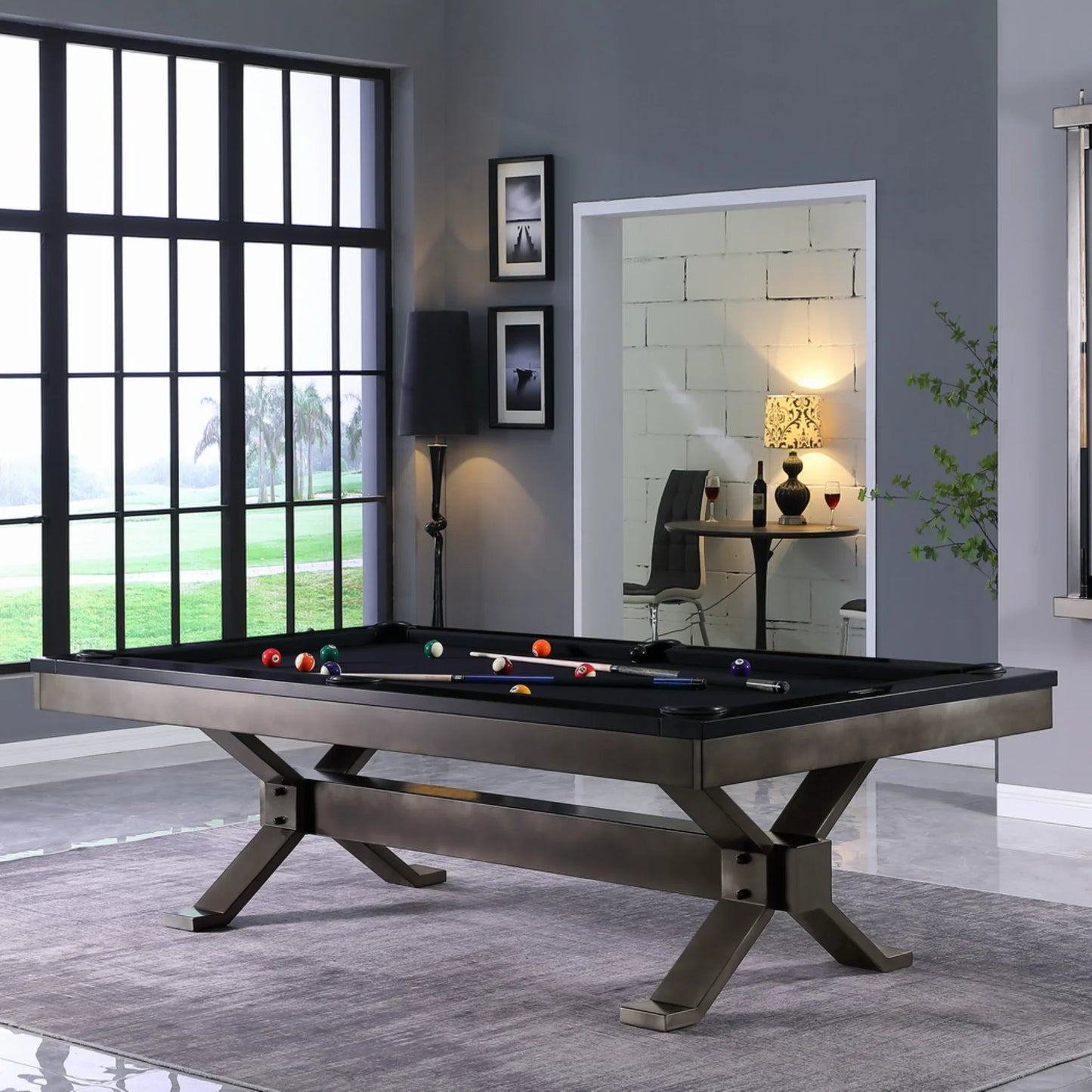 Plank & Hide Axton Pool Table - 28052-GUN-1