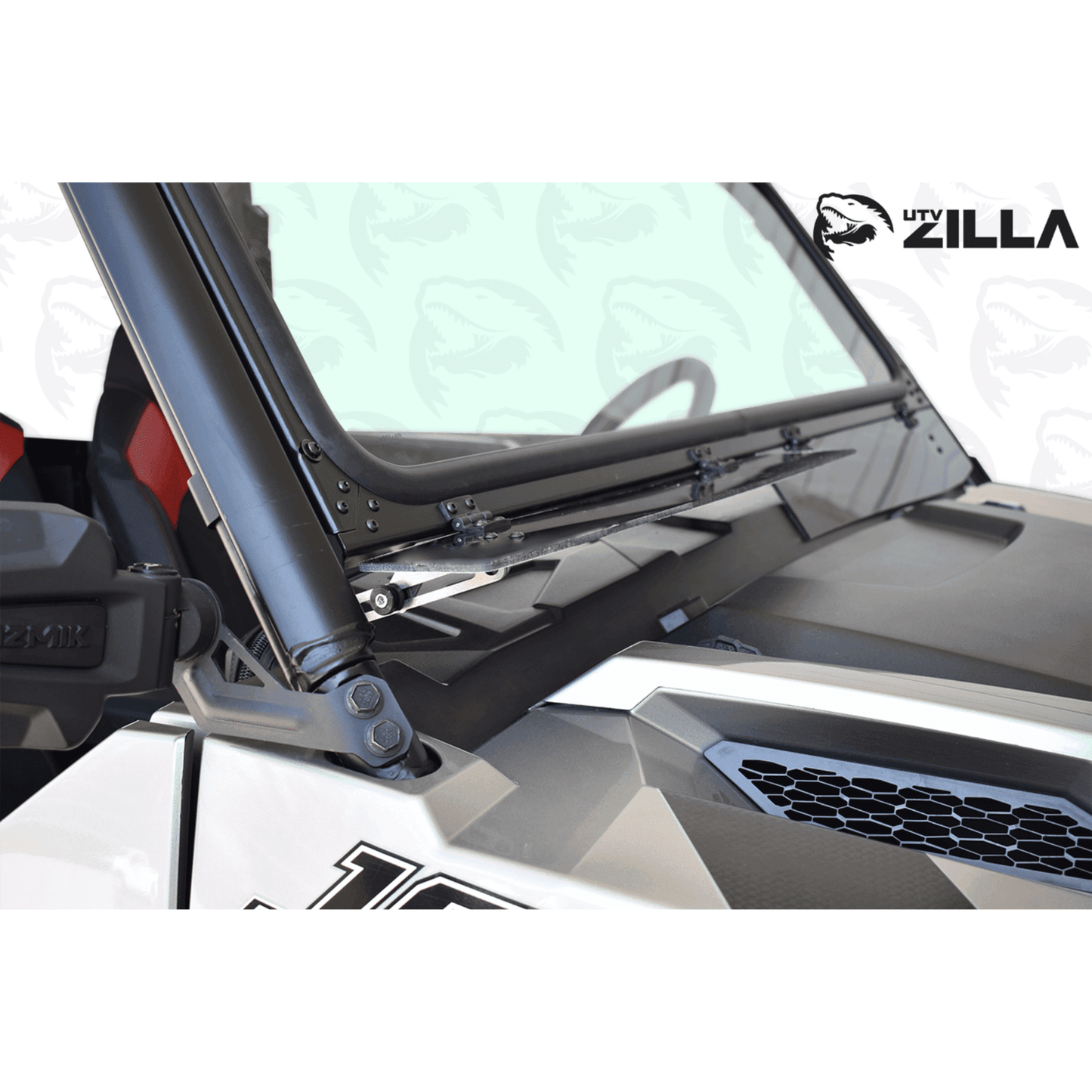 UTVZILLA Polaris General Vented Glass Windshield (2016+) - ZL-GEN-WS-GLS-BLK-N