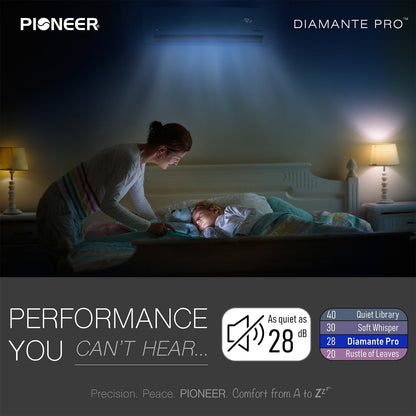 Pioneer Diamante Pro™ 18,000 BTU 21 SEER2 230V High-Wall Ductless Mini-Split Air Conditioner Inverter Heat Pump with 16 Ft. Kit - WYT018GLSI20RL