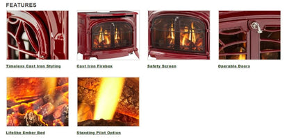 Vermont Castings Radiance Direct Vent Gas Stove with IntelliFire Touch Ignition System - RADVT-IFT-CB