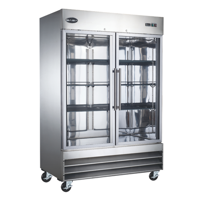 SABA Two Glass Door Commercial Reach-In Cooler -  S-47RG