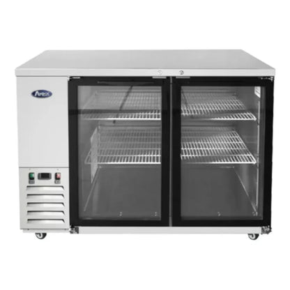 Atosa SBB48GGRAUS1 48" Shallow Depth Double Glass Door Back Bar Cooler 11.5 Cu.Ft - SBB48GGRAUS1
