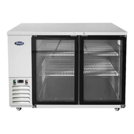 Atosa SBB48GGRAUS1 48" Shallow Depth Double Glass Door Back Bar Cooler 11.5 Cu.Ft - SBB48GGRAUS1