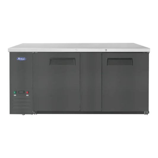 Atosa SBB69GRAUS2 68" Shallow Depth Double Solid Door Back Bar Cooler 18.6  Cu.Ft - SBB69GRAUS2