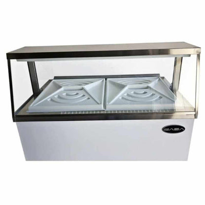 Saba - SDC-46, Commercial 46" Glass Door Ice Cream Dipping Chest Freezer Display - SDC-46