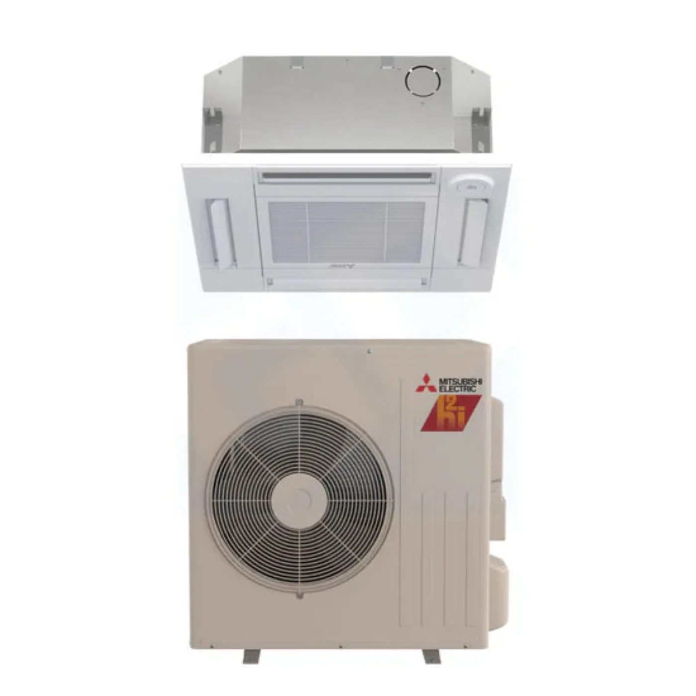 Mitsubishi KF 15,000 BTU 17.5 SEER H2i 4-Way Ceiling Cassette Heat Pump System - SLZKF15NAHZ