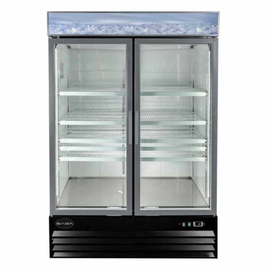 Saba - SM-45R, Commercial 53" 2 Glass Door Merchandiser Refrigerator 45 cu. ft. - SM-45R