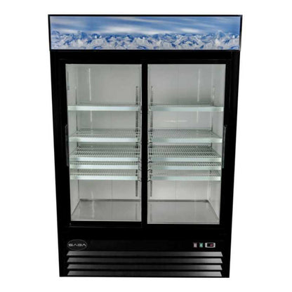 Saba - SM-45RS, Commercial 53" 2 Sliding Glass Door Merchandiser Refrigerator 45 cu. ft. - SM-45RS