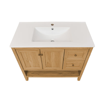 Swiss Madison Château 36" Bathroom Vanity in Natural Oak - SM-BV241 - Backyard Provider