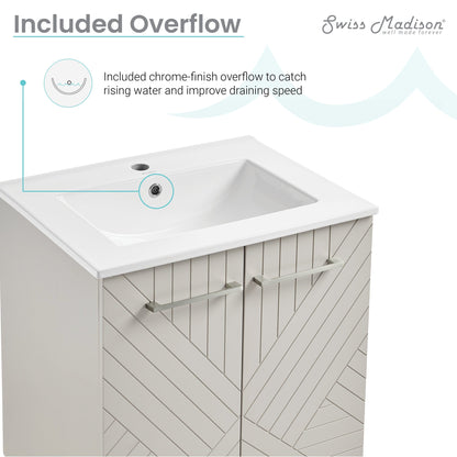 Swiss Madison Annecy 24" Bathroom Vanity in Mayhem Greige - SM-BV256EI - Backyard Provider