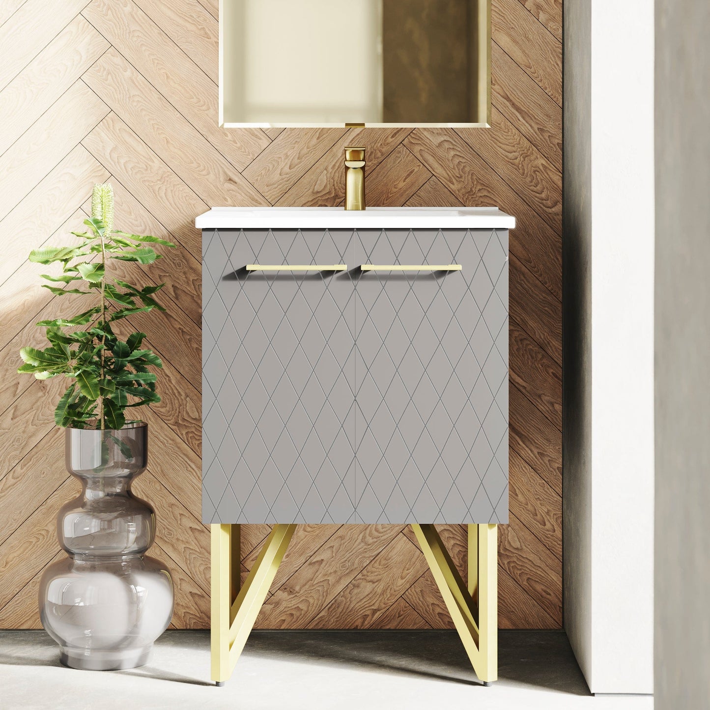Swiss Madison Annecy 24" Bathroom Vanity in Diamond Grey - SM-BV257E - Backyard Provider