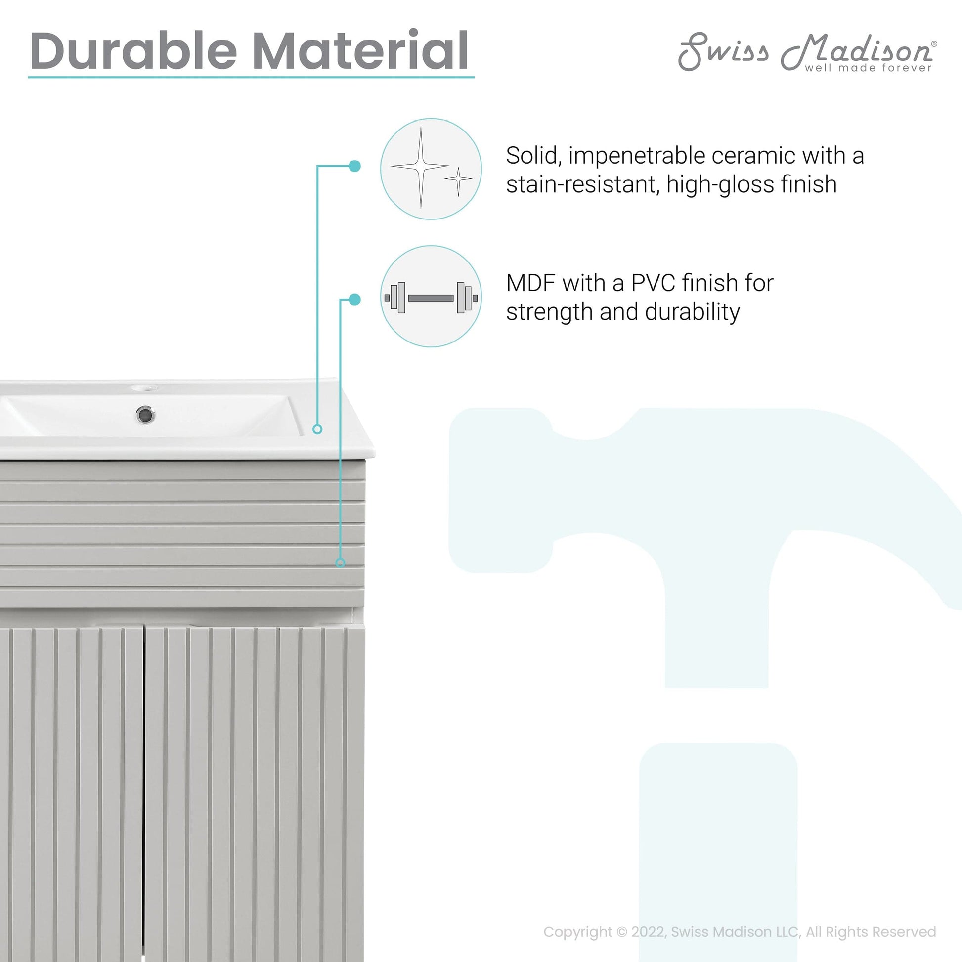 Swiss Madison Bernay 24" Bathroom Vanity in Shell - SM-BV271SH - Backyard Provider