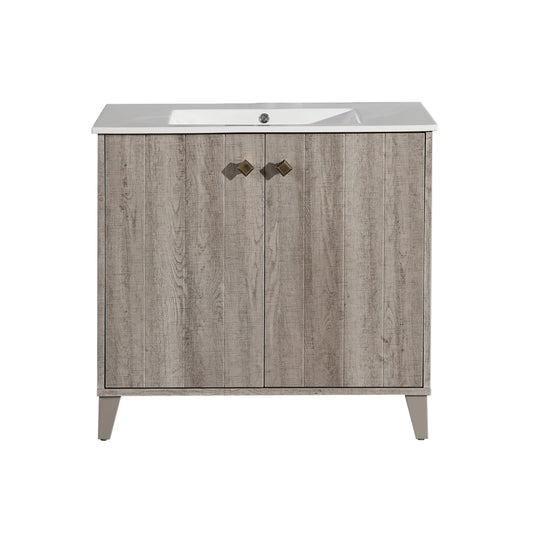 Swiss Madison Eclair 36" Bathroom Vanity in Oak - SM-BV343 - Backyard Provider