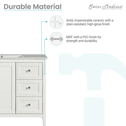 SM-BV414 Cannes 48" Bathroom Vanity in White - SM-BV414 - Backyard Provider