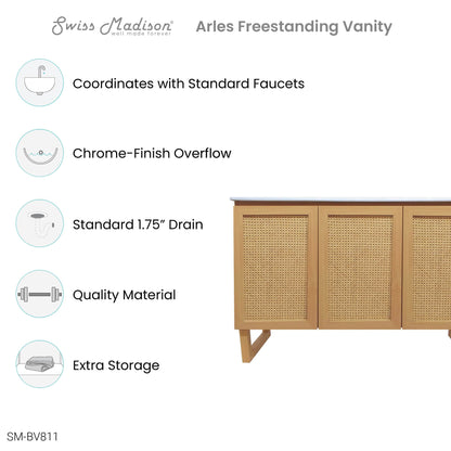 Swiss Madison Arles 48" Single, Bathroom Vanity in Honey - SM-BV811 - Backyard Provider