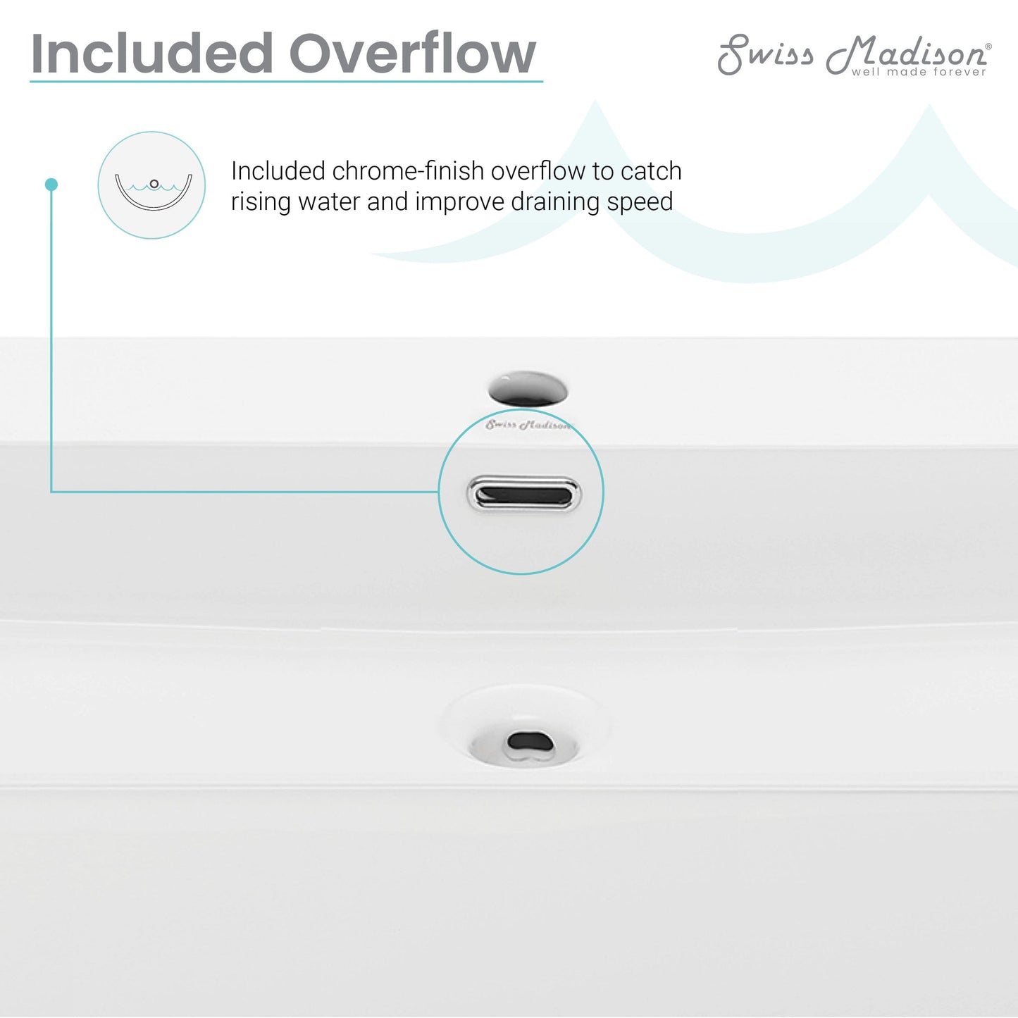 Swiss Madison Claire 40" Console Sink White Basin Chrome Legs - SM-CS714 - Backyard Provider