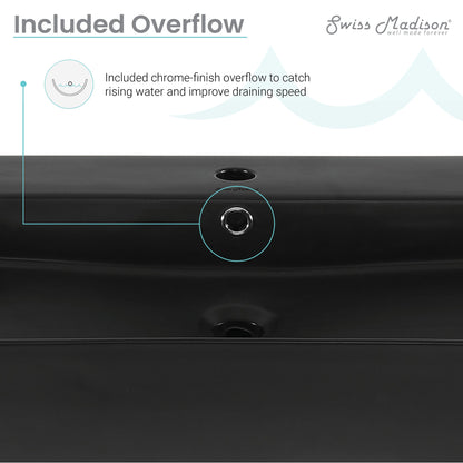 Swiss Madison Carre 36 Ceramic Console Sink Matte Black Basin Brushed Gold Legs - SM-CS753BG - Backyard Provider