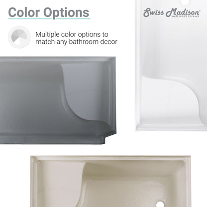 Swiss Madison Aquatique 60" x 32" Left Drain, Shower Base - SM-SB537W - Backyard Provider