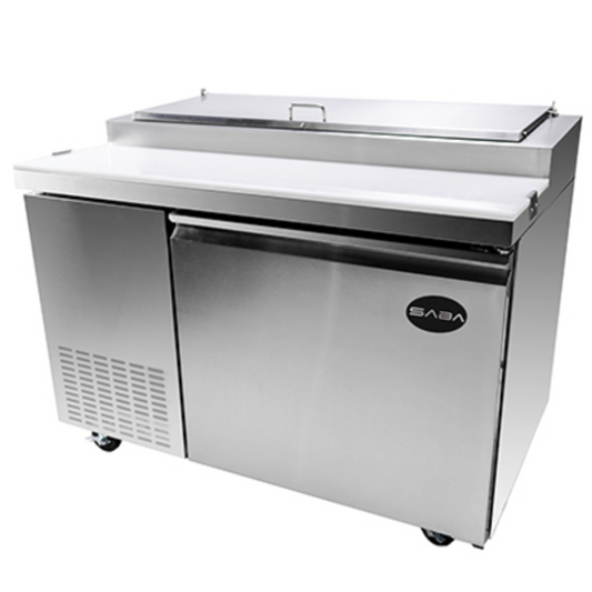 Saba - SPP-49-6 Commercial 49" 6 Pan Pizza Prep Table Refrigerator - SPP-49-6
