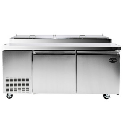 Saba - SPP-91-12 Commercial 91" 12 Pan Pizza Prep Table Refrigerator - SPP-91-12