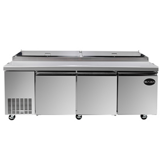 Saba - SPP-91-12 Commercial 91" 12 Pan Pizza Prep Table Refrigerator - SPP-91-12