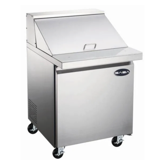 Saba - SPS-27-12M Commercial 27" 12 Pan Salad Sandwich Food Prep Table Refrigerator - SPS-27-12M