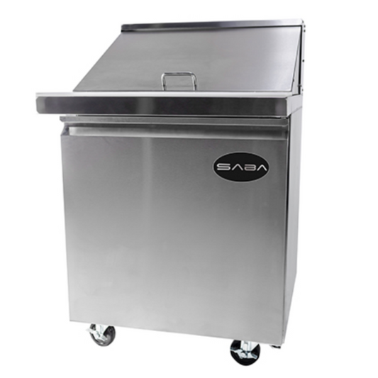 Saba - SPS-27-12M Commercial 27" 12 Pan Salad Sandwich Food Prep Table Refrigerator - SPS-27-12M