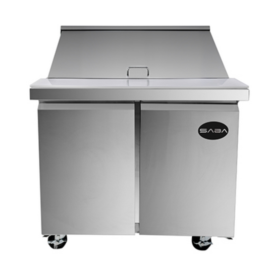 Saba - SPS-36-15M Commercial 36" 15 Pan Salad Sandwich Food Prep Table Refrigerator - SPS-36-15M