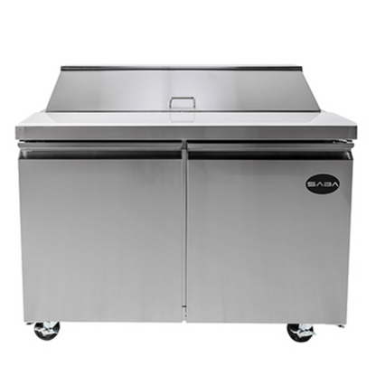 Saba - SPS-48-12 Commercial 48" 12 Pan Salad Sandwich Food Prep Table Refrigerator - SPS-48-12