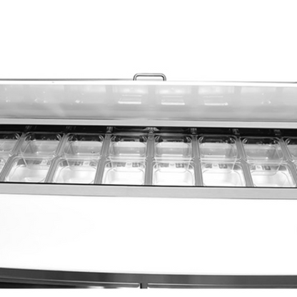 Saba - SPS-72-30M 70" Commercial 30 Pan Salad Sandwich Food Prep Table Refrigerator - SPS-72-30M