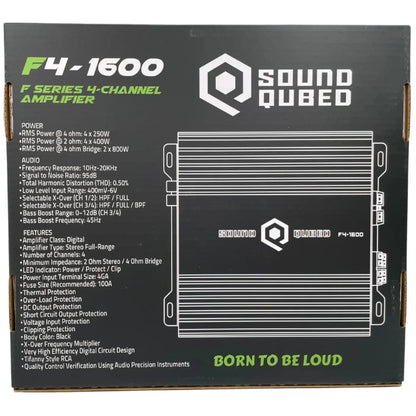 SoundQubed 1600 Watts F4-1600 Full Bridge 4 Channel Amplifier - SQ-F4-1600