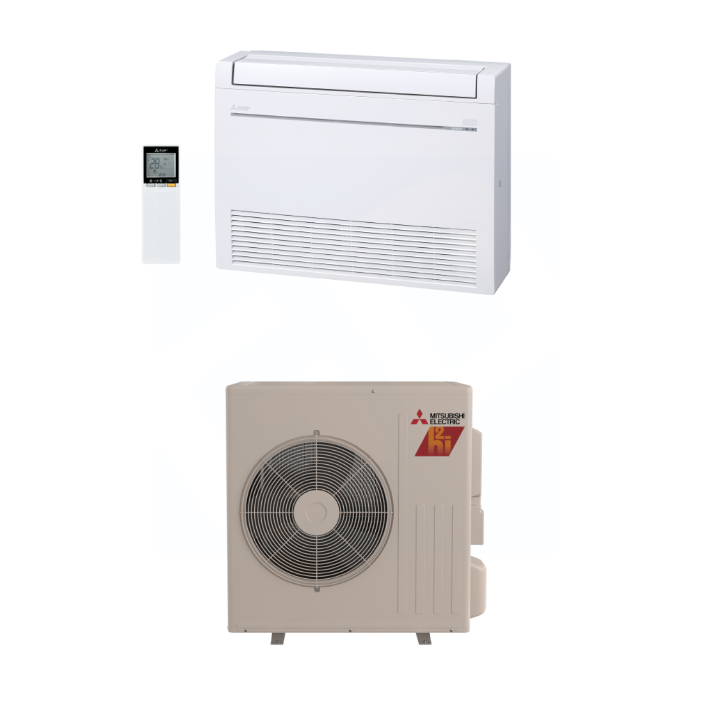 Mitsubishi MFZ-KX18NL & SUZ-AA18NLHZ 18,000 BTU 17.2 SEER2 Hyper Heat Floor-Mounted System - R454B - MFZKX18NL/SUZAA18NLHZ