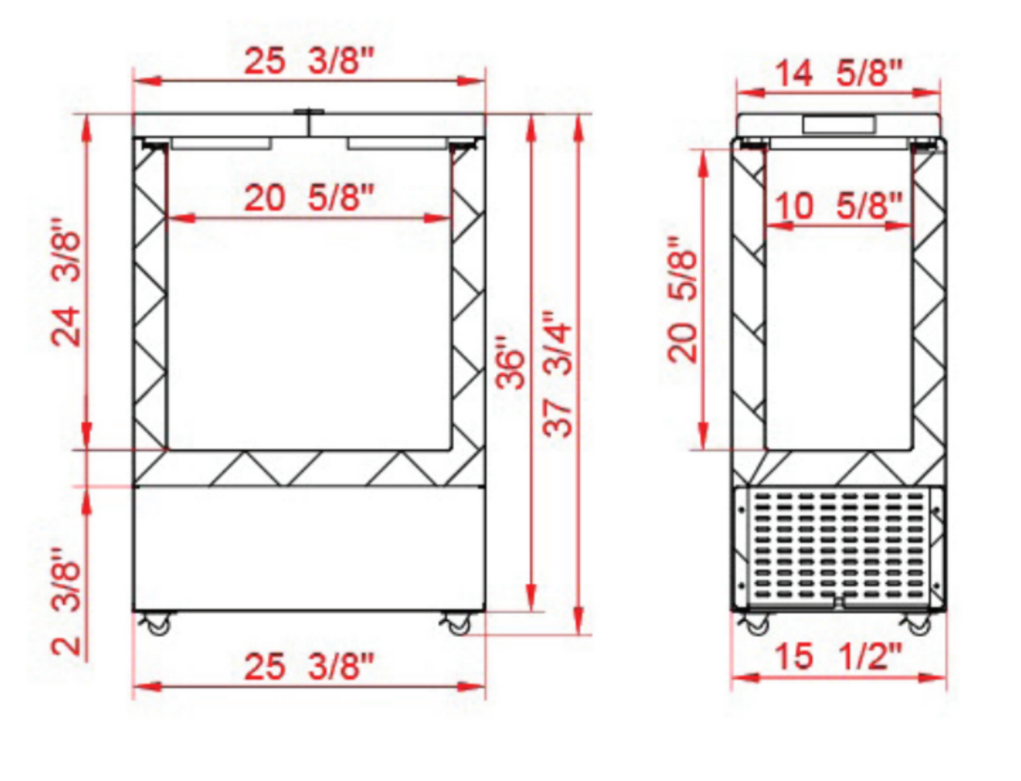 Excellence Industries - FT-4, 25" Four Tub Ice Cream Storage Freezer 2.8 cu.ft. - FT-4