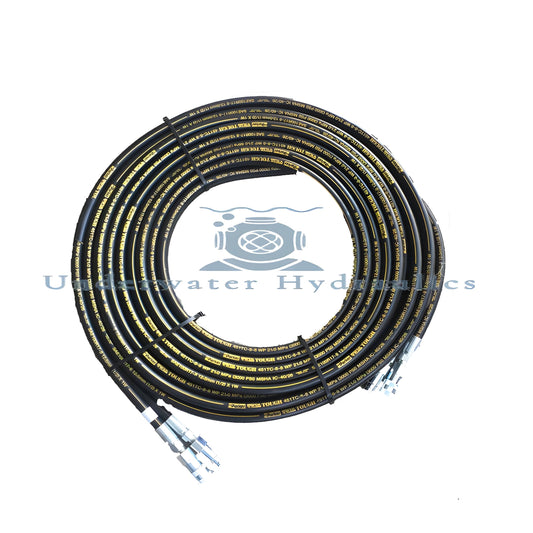 Stanley Hydraulics 1/2" x 1/2" x 50' Molded Twinline Hydraulic Hose w/ Flush Face Fittings - 58634
