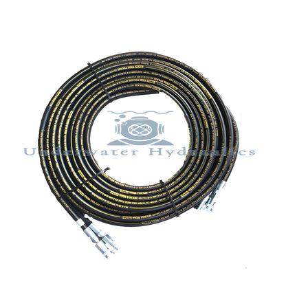 Stanley Hydraulics 1/2" x 1/2" x 50' Molded Twinline Hydraulic Hose w/ Flush Face Fittings - 58634