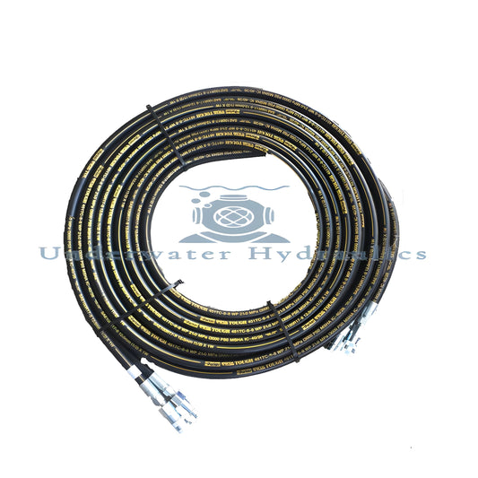 Stanley Hydraulics 1/2" x 1/2" x 25' Molded Twinline Hydraulic Hose w/ Flush Face Fittings - 58633
