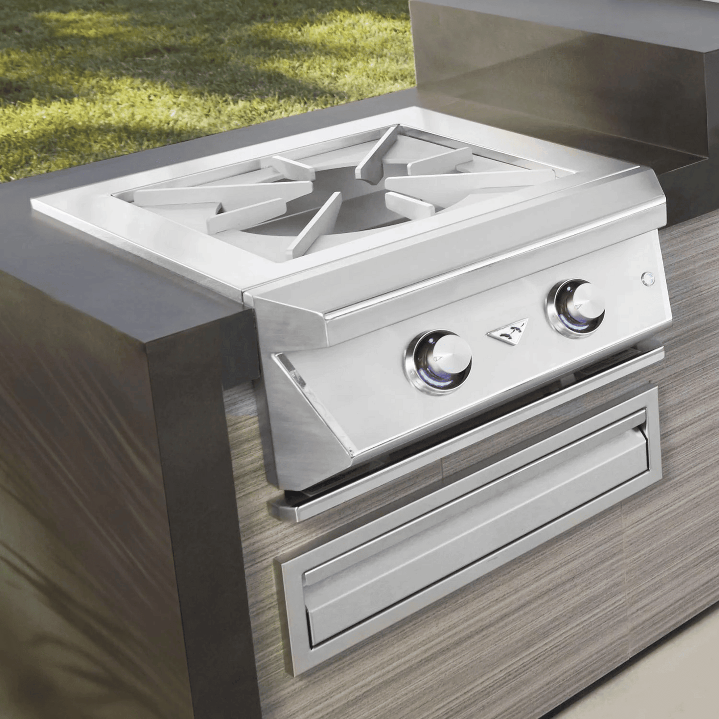 Twin Eagles Built-In Gas Power Burner with Reversible Heavy Duty Grate & Stainless Steel Lid - TEPB24HG-CL