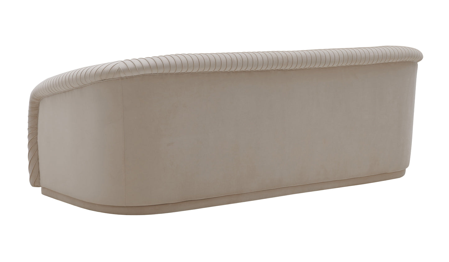 Modway Furniture Yara Plush Velvet Sofa - Elegant Pleated Design with Rolled Arms for Stylish Comfort in Any Space