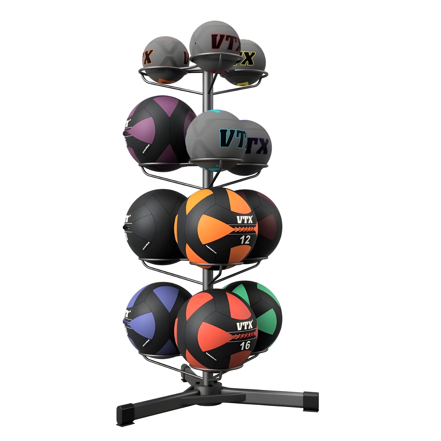 Troy Wall Ball Rack With 12 Medicine Balls - BALLPAC-GMB15G2