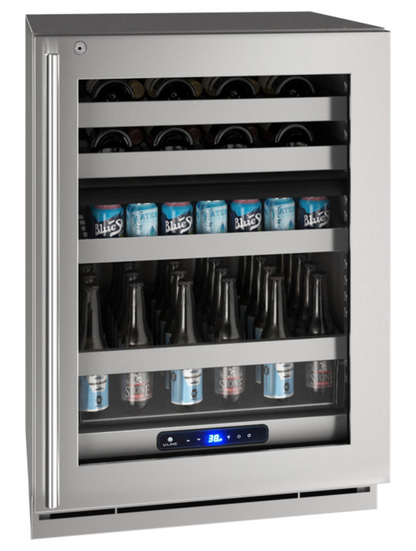 U-Line - 24" 5 Class Slide & Secure™ Dual-Zone Beverage Center - HBD524 - UHBD524-SG41A