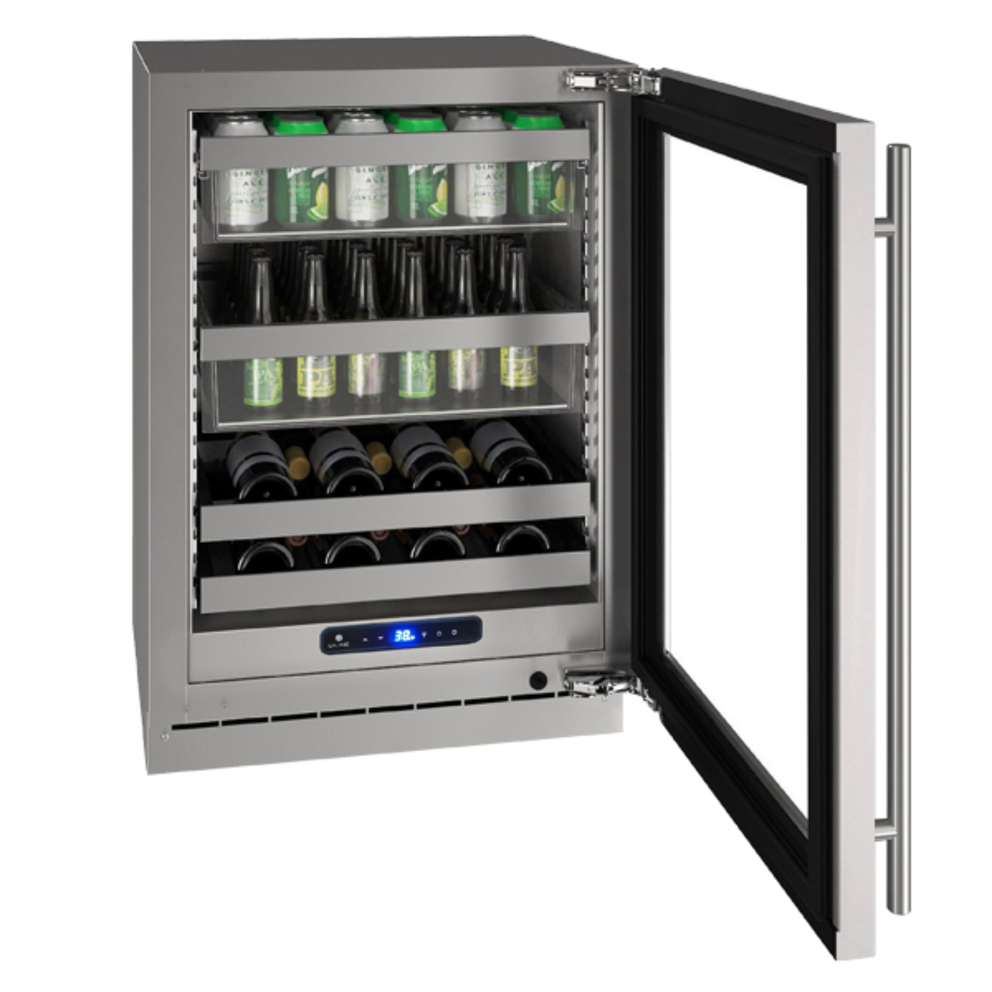 U-Line - 24" 5 Class Slide & Secure™ Dual-Zone Beverage Center - HBD524 - UHBD524-SG41A