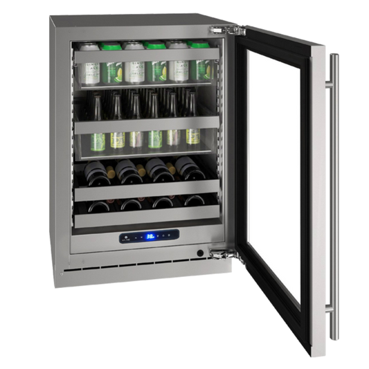 U-Line - 24" 5 Class Slide & Secure™ Dual-Zone Beverage Center - HBD524 - UHBD524-SG41A