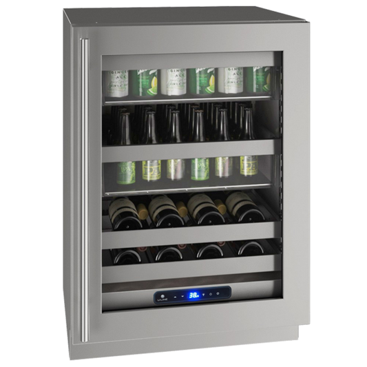 U-Line - 24" 5 Class Slide & Secure™ Dual-Zone Beverage Center - HBD524 - UHBD524-SG41A