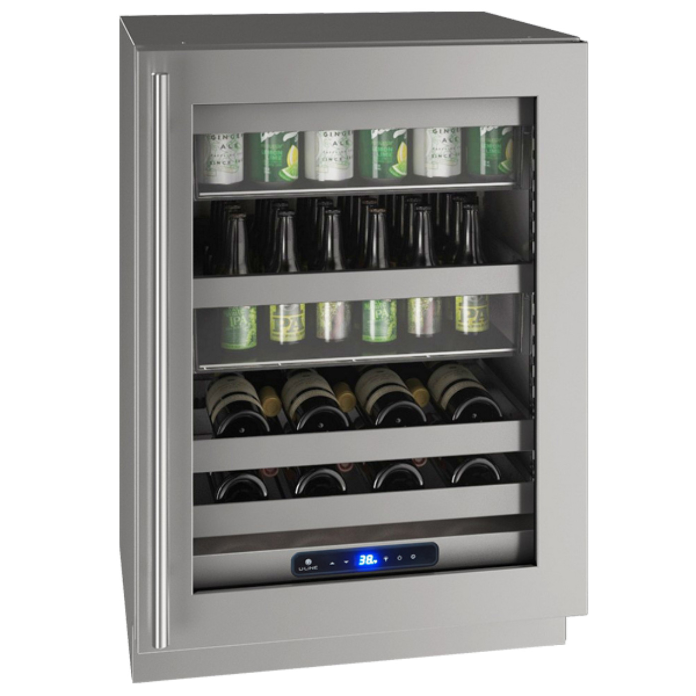 U-Line - 24" 5 Class Slide & Secure™ Dual-Zone Beverage Center - HBD524 - UHBD524-SG41A