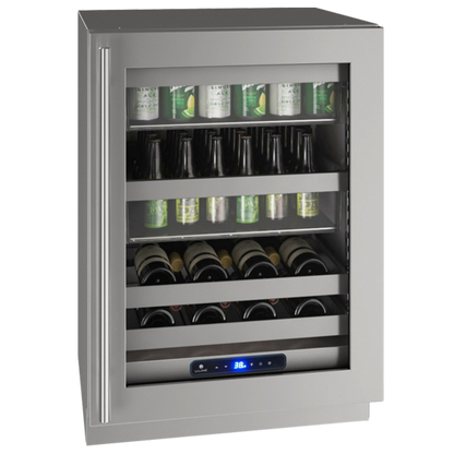 U-Line - 24" 5 Class Slide & Secure™ Dual-Zone Beverage Center - HBD524 - UHBD524-SG41A
