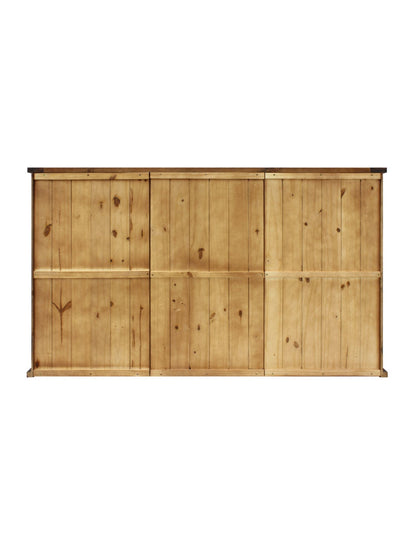 Vinotemp Rustic Wine Credenza with Sliding Doors - B Stock - VT-RUSTICRED3D
