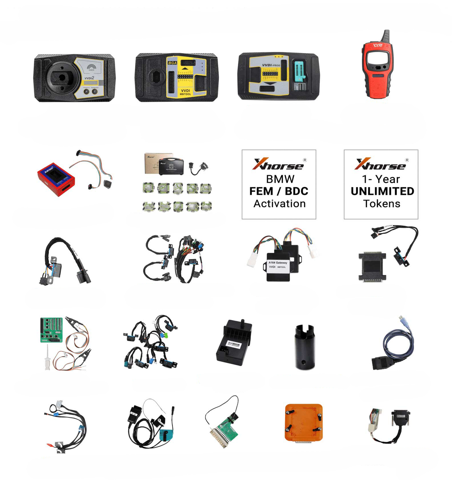 Xhorse VVDI Complete Starter Pack Bundle w/ Authorizations, Emulators, Cables & Adapters (Xhorse) - VVDI-SET-COMPLETE